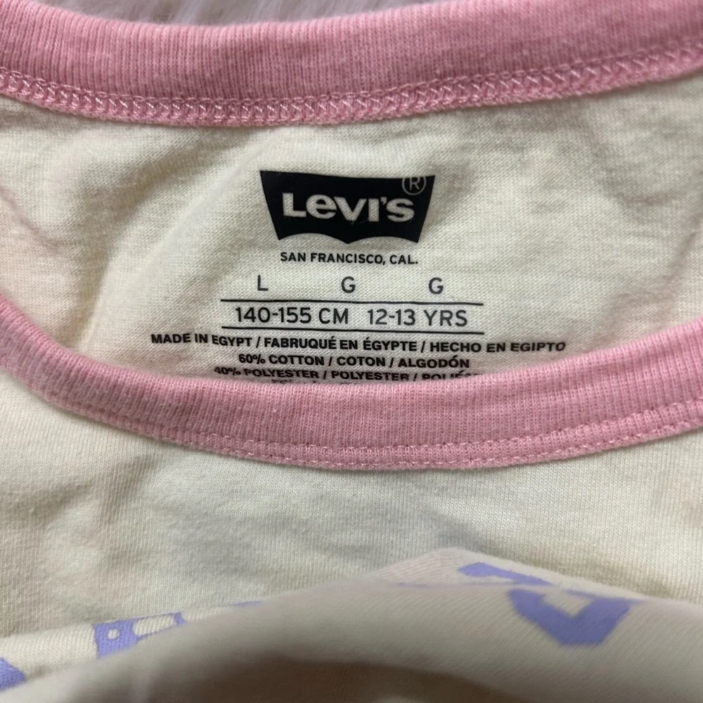 Size Large GIRLS Levi’s Butterfly Tie up T-Shirt E1